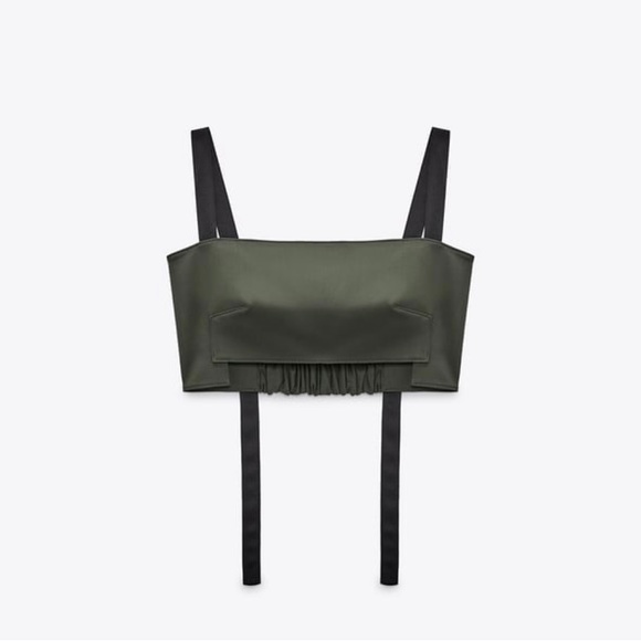 Zara Khaki wool crop top - Picture 4 of 5